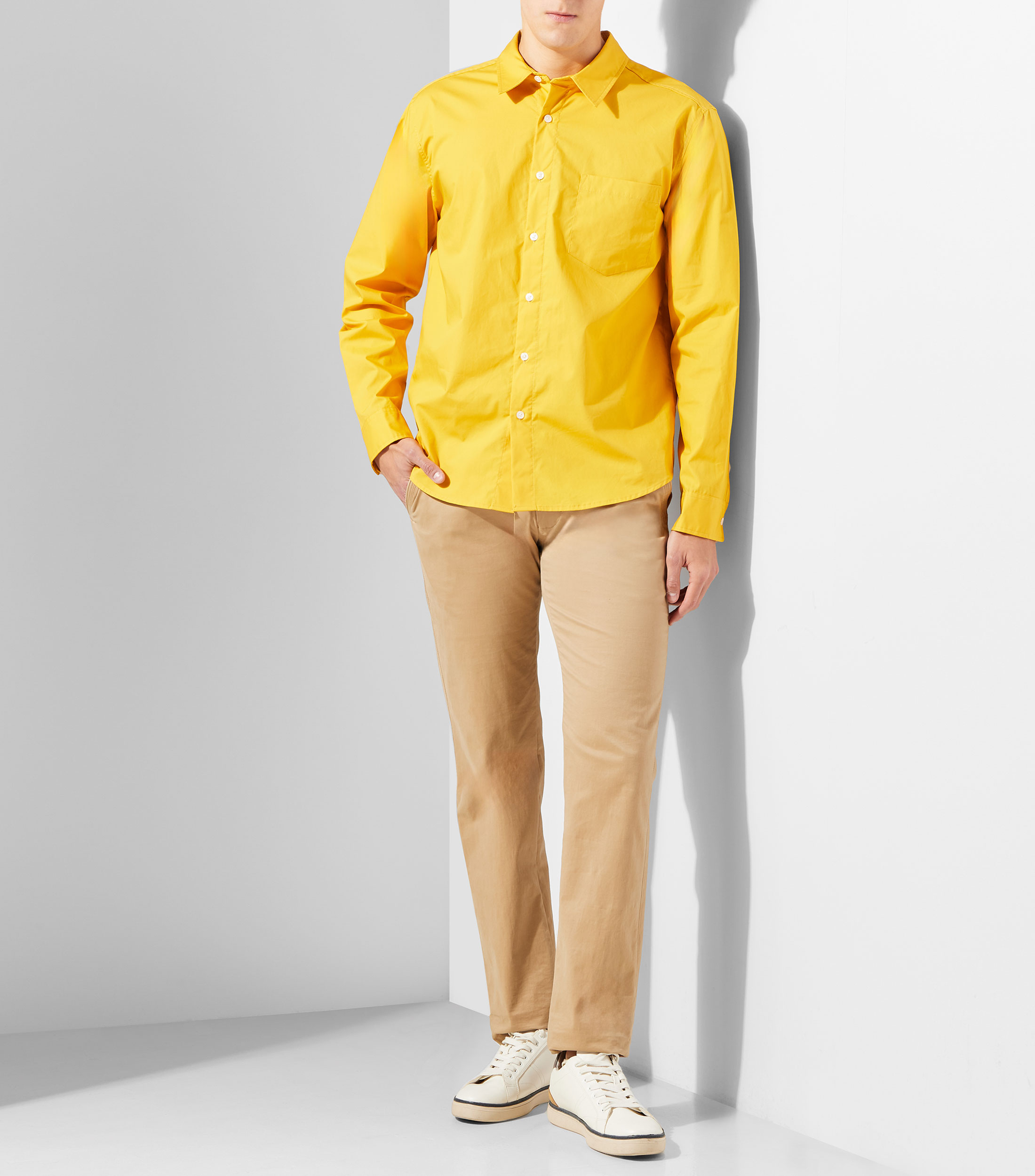 Camisa lisa manga larga Hombre